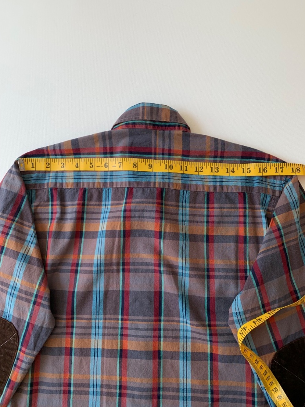 Polo Ralph Lauren Men’s size L Plaid Shirt Long Sleeve with Elbow Patches - Picture 10 of 12